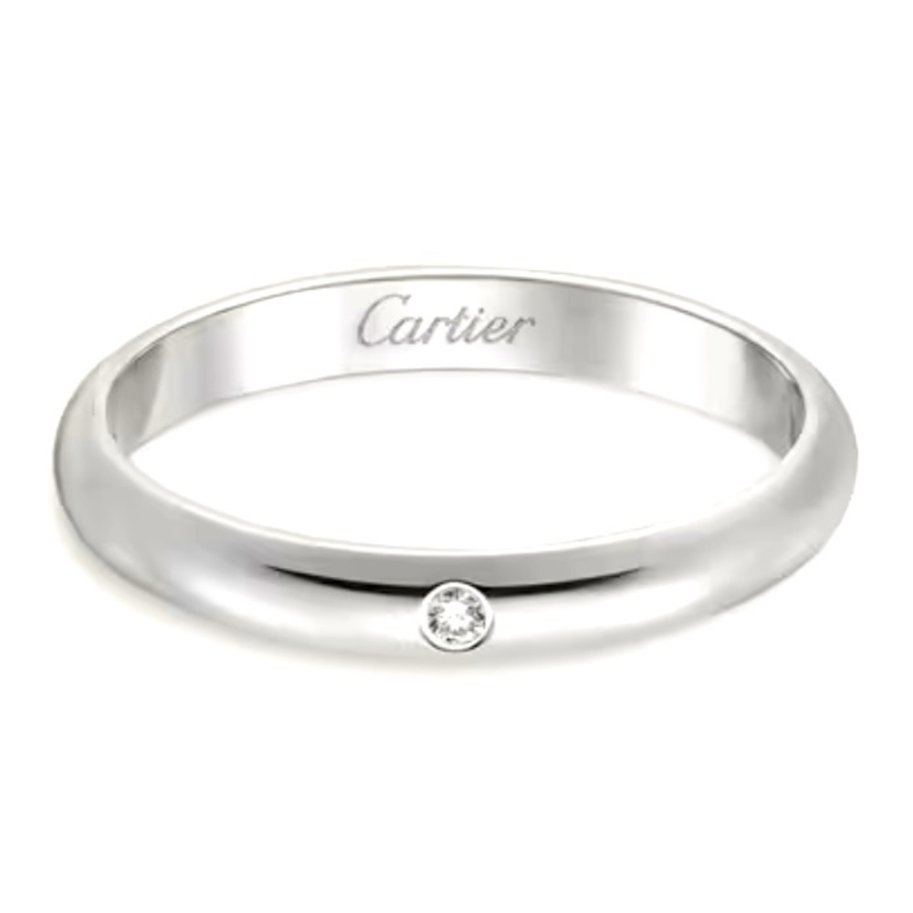 Cartier Platinum 1895 Wedding Band 18K Silver Ring